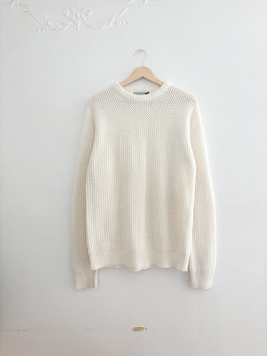 Vintage Cream Knit Sweater (L)
