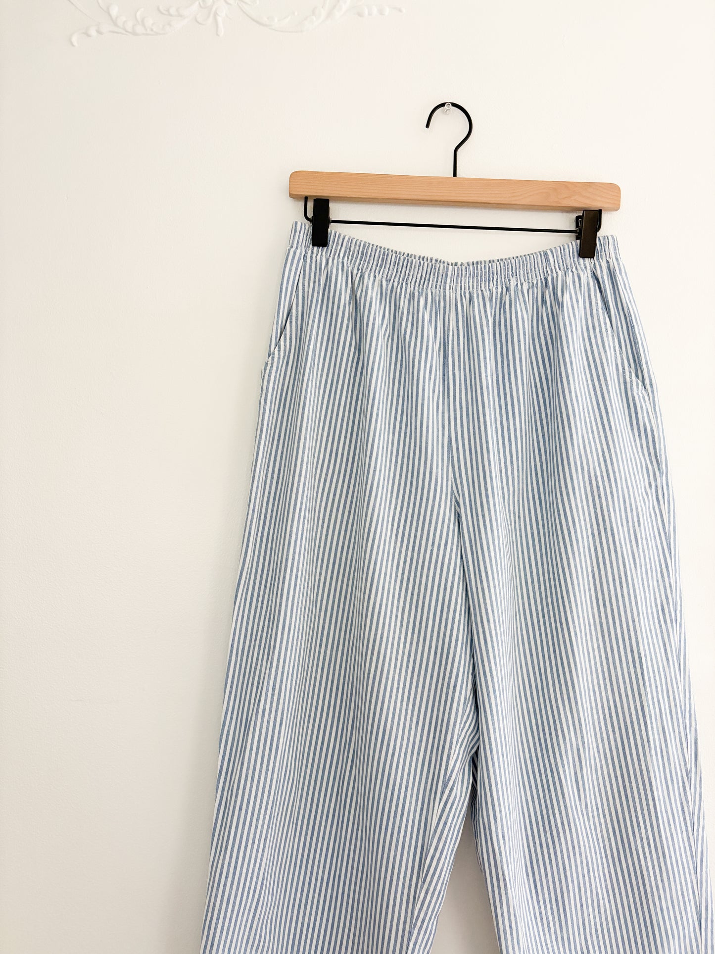 Vintage Blue Striped Easy Pants