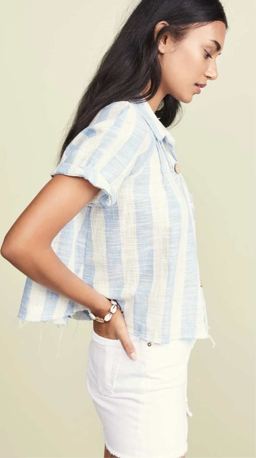 Free People Away At Sea Striped Top (L)