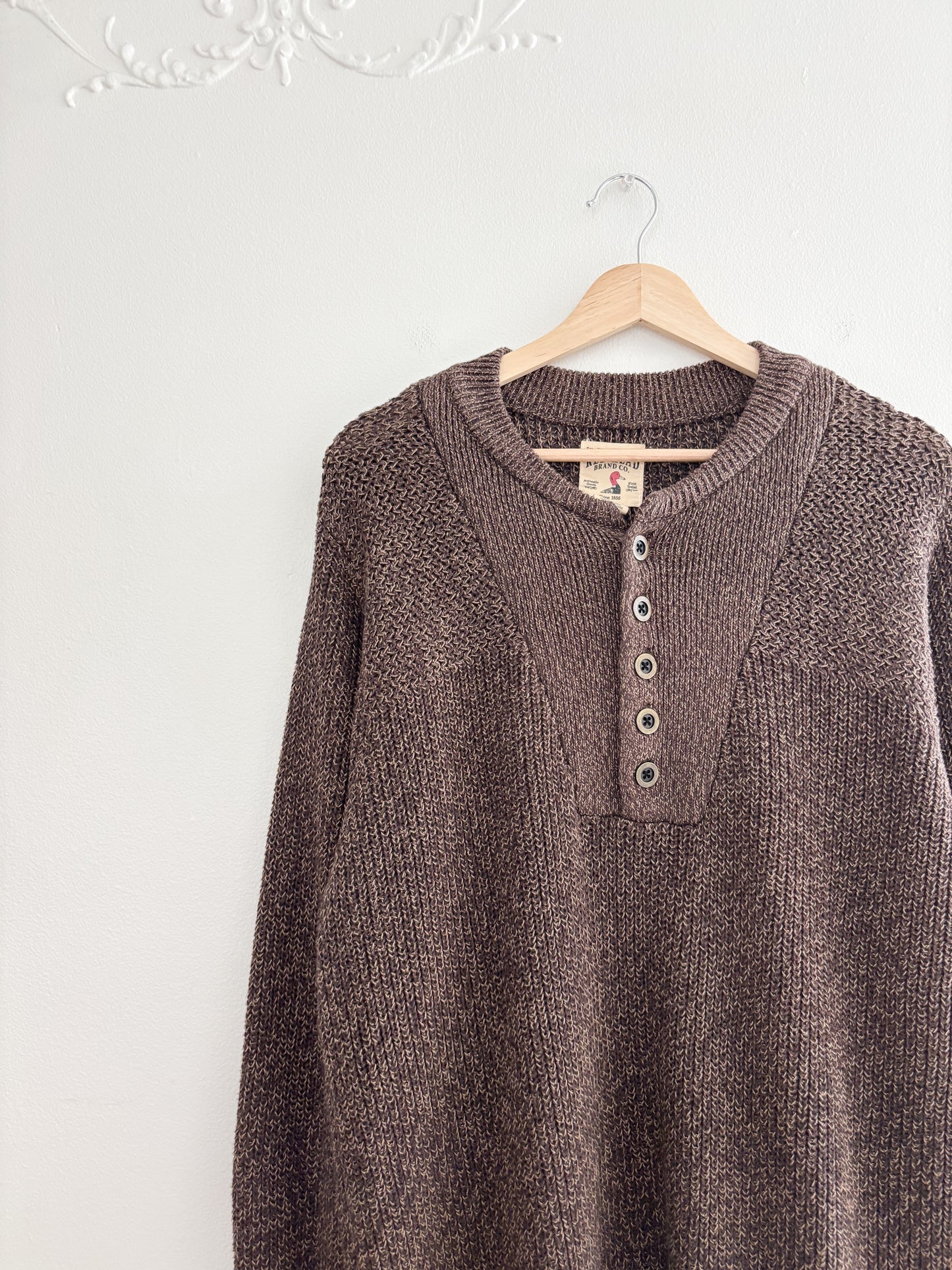 Redhead Brown Henley Sweater (M)