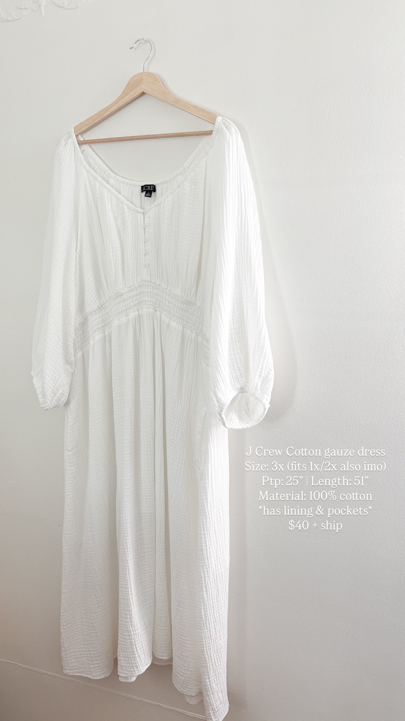 J Crew Cotton gauze dress (3X)