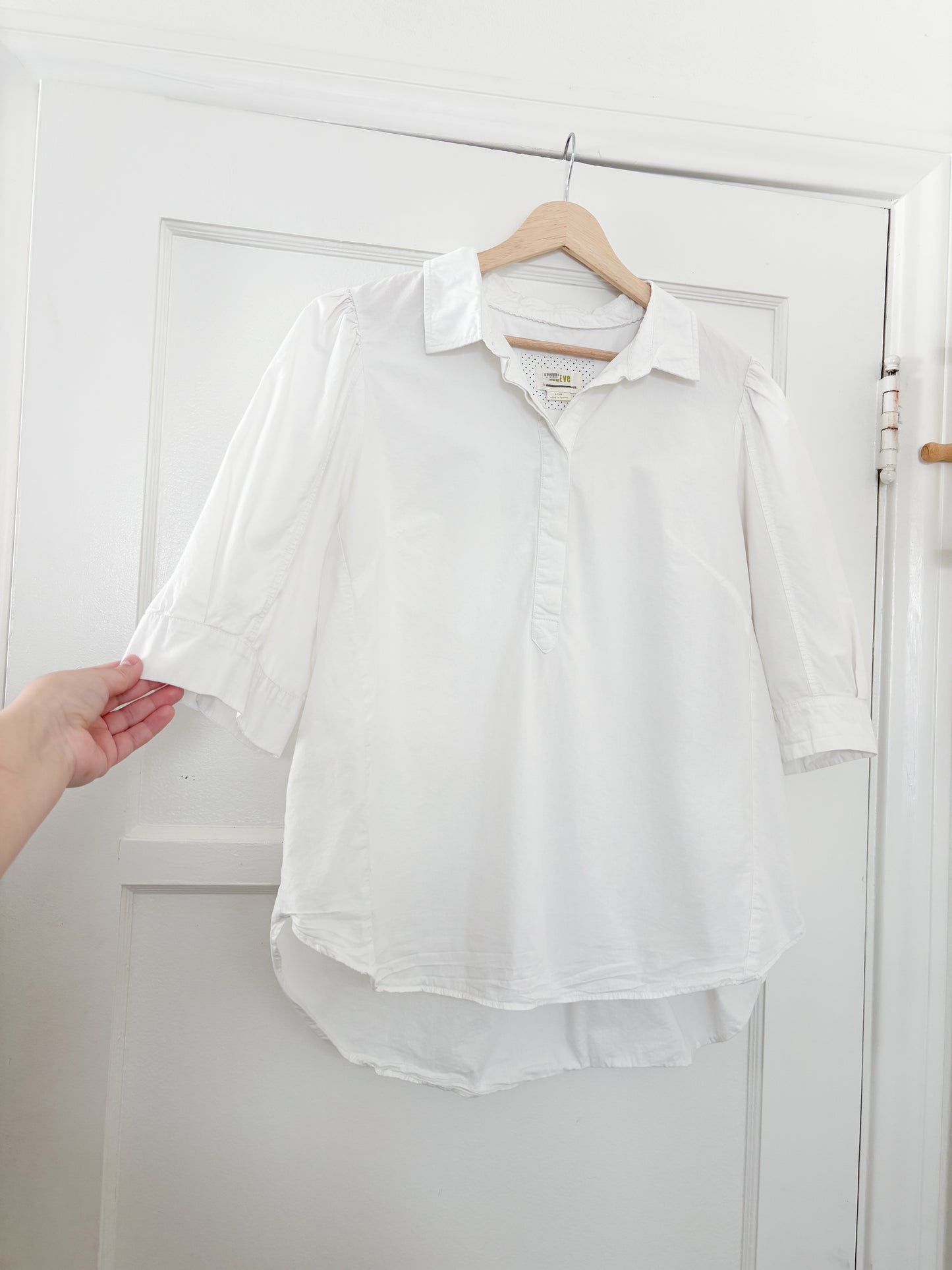 Anthropologie Maeve Puff Sleeve Collared Top (L)