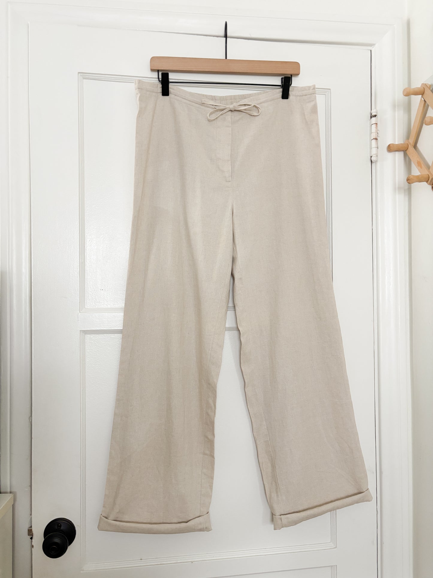 Vintage Linen Blend Easy Pants (L)