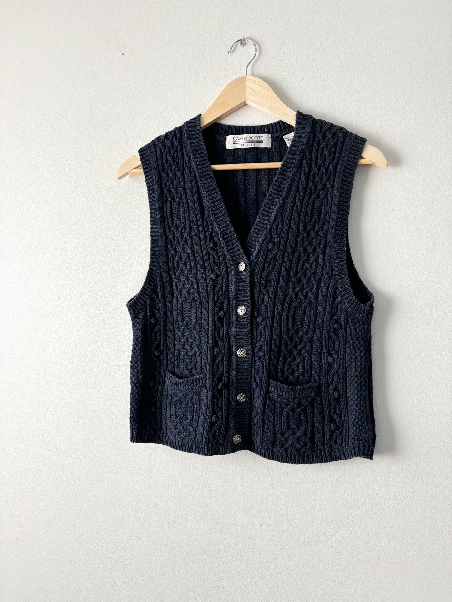 Vintage Karen Scott Navy Knit Vest