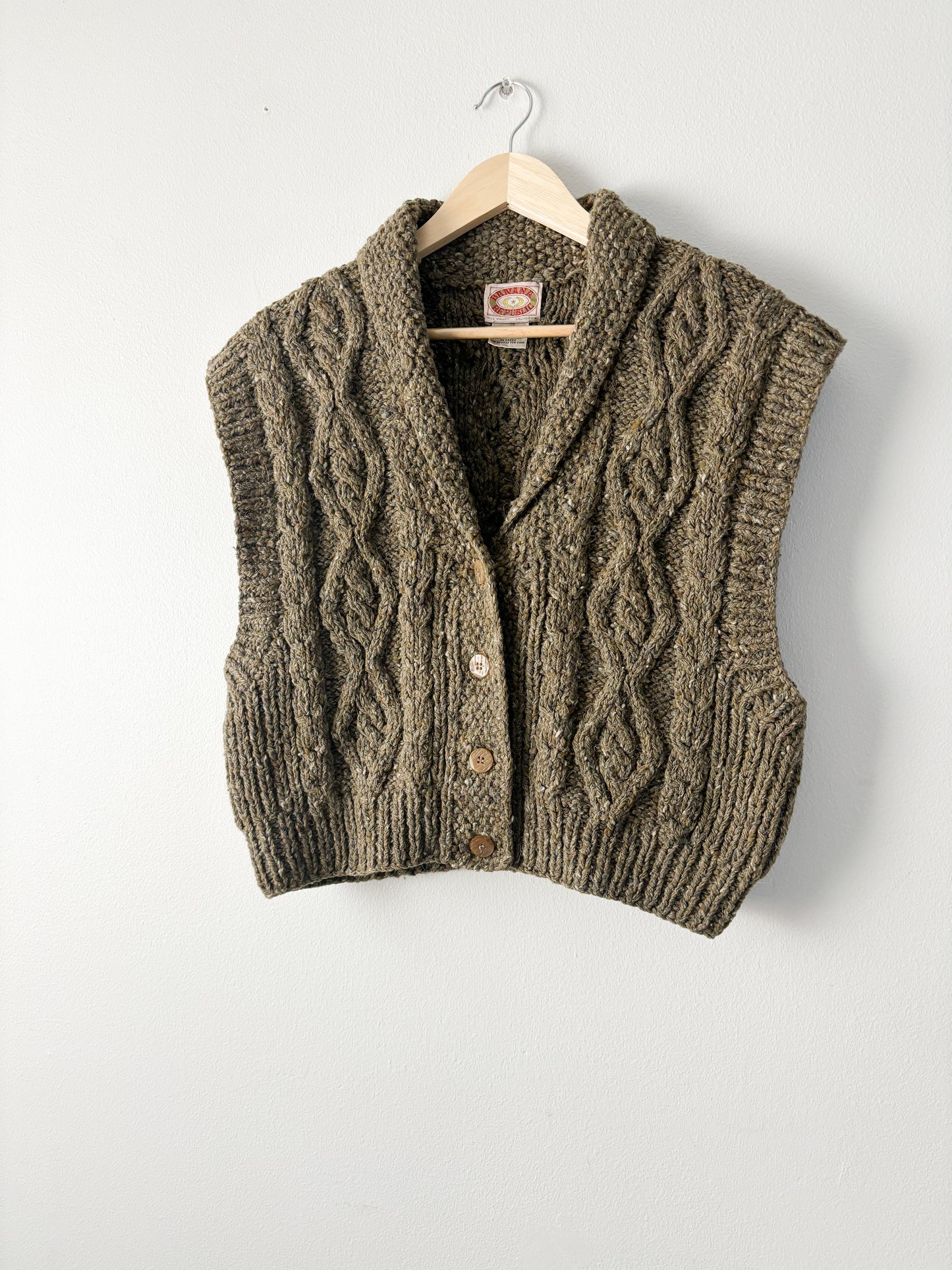 Vintage Wool Cableknit Vest