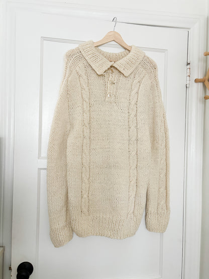 HandKnit Collared Sweater (M/L)