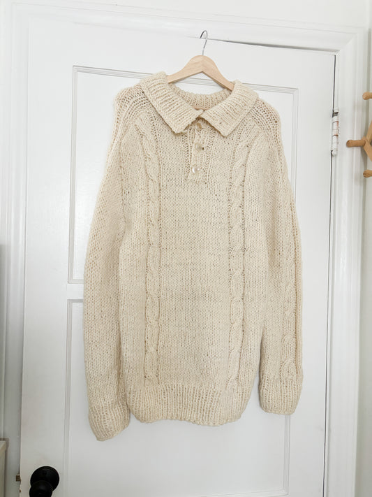 HandKnit Collared Sweater (M/L)