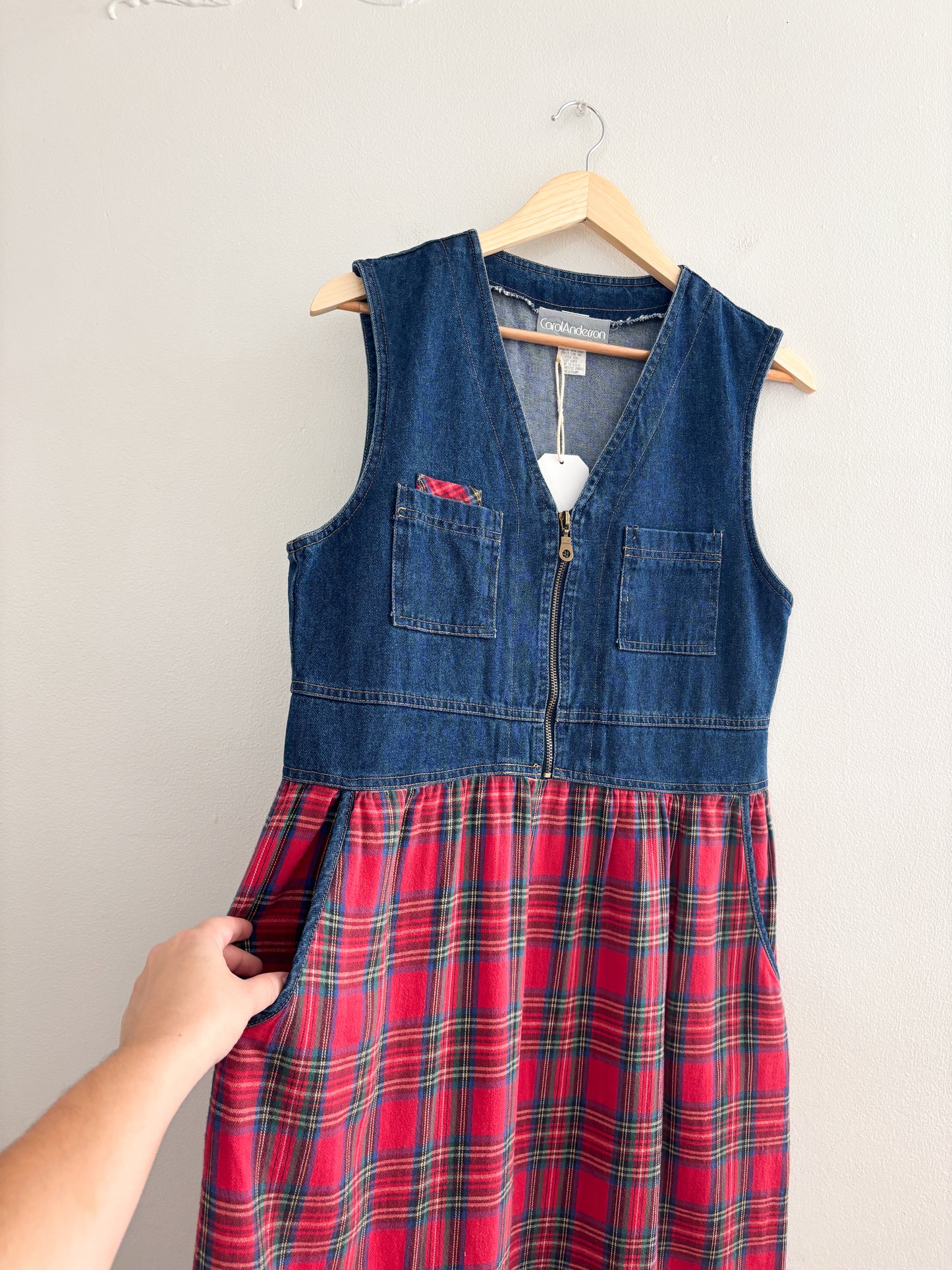 Vintage Plaid Patterned Dress (M)