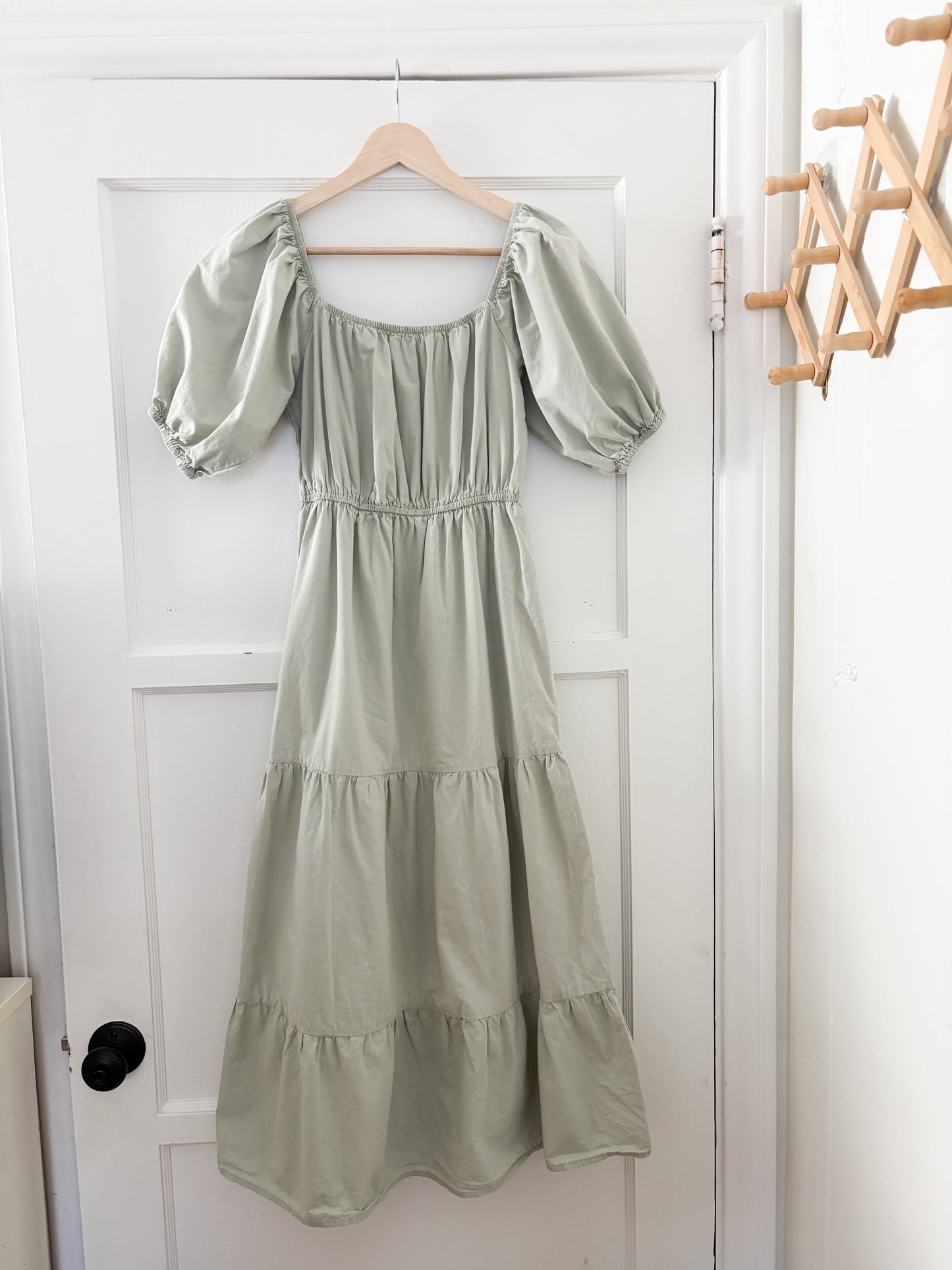 Sage Puff Sleeve Dress (S)
