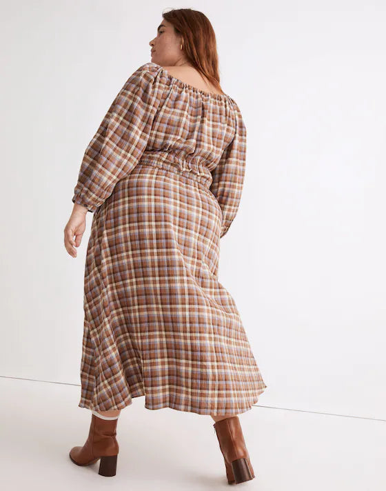 Madewell Brown Plaid Dress (L)