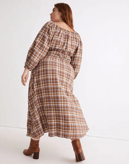 Madewell Brown Plaid Dress (L)