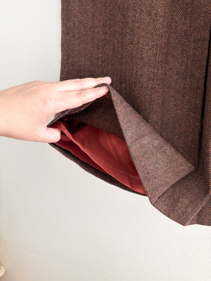 Vintage Brown Wool Skirt (26”)