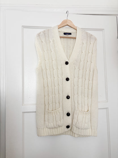 Vintage Cable Knit Vest (L)