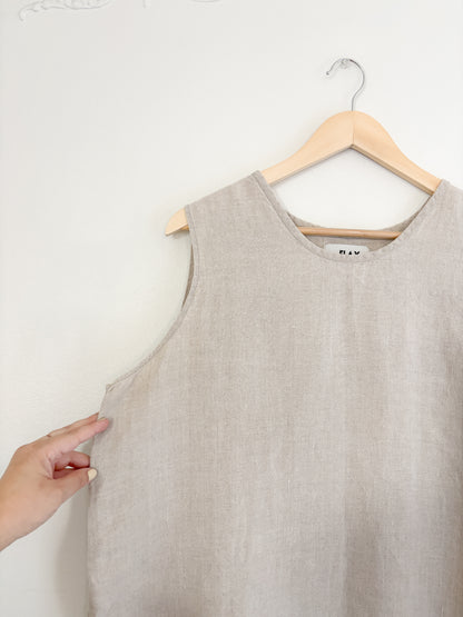 Vintage Flax Linen Tank (L)