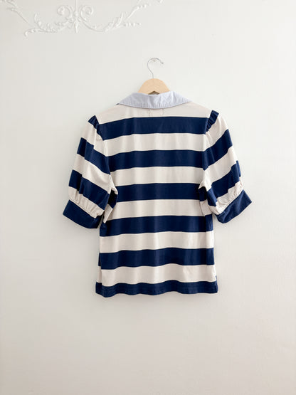 Maeve Striped Collared Top (L)