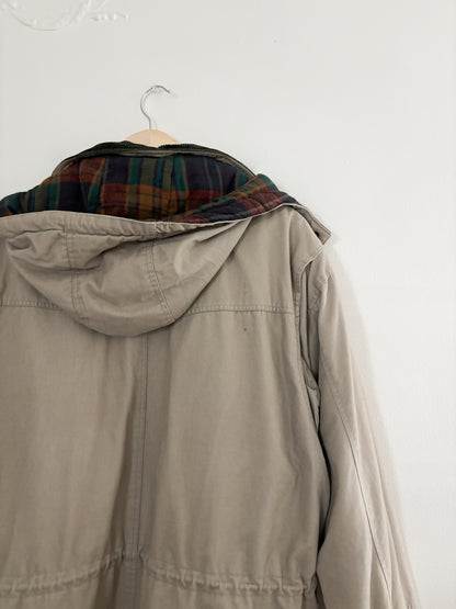 Vintage Plaid Lined Jacket (L)