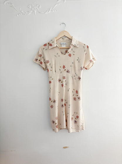 Vintage Floral Mini Dress (S/M)