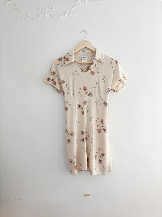 Vintage Floral Mini Dress (S/M)