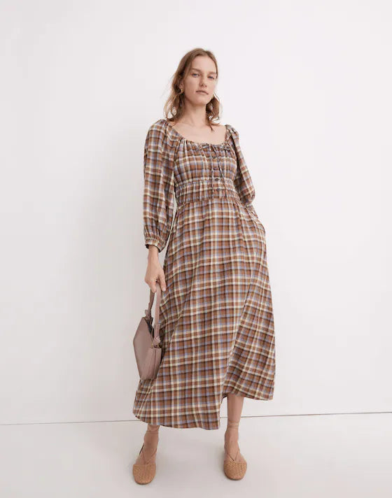 Madewell Brown Plaid Dress (L)