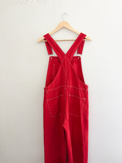 Free People Red Ziggy Overalls (S)