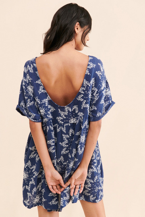 Free People Blue Floral Mini Dress