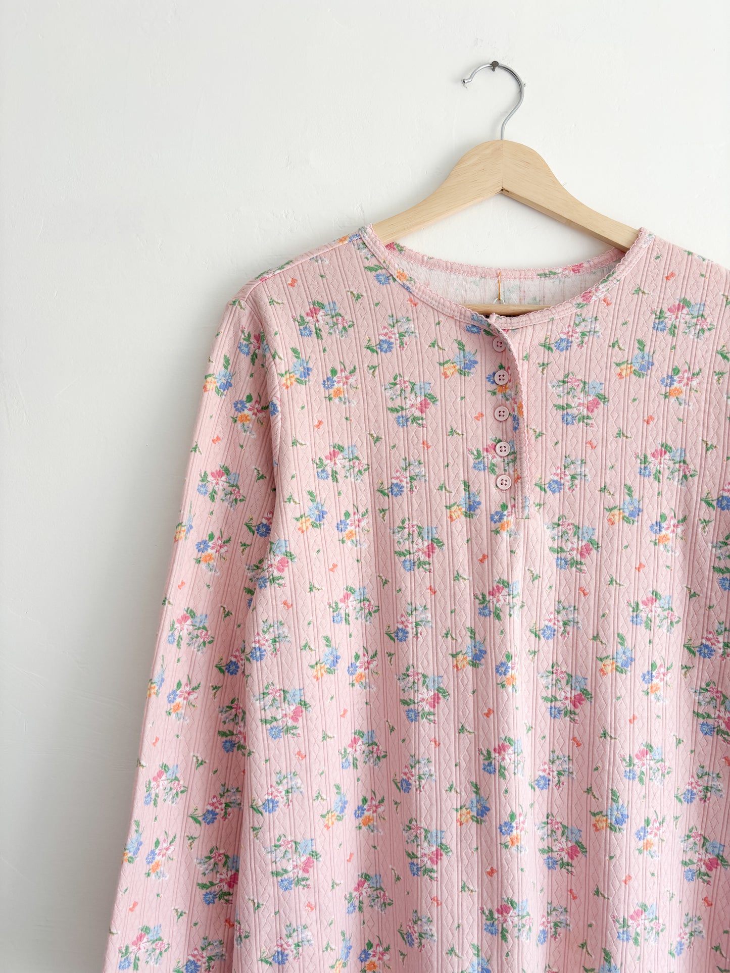 Blaire Pink Floral Henley (M)