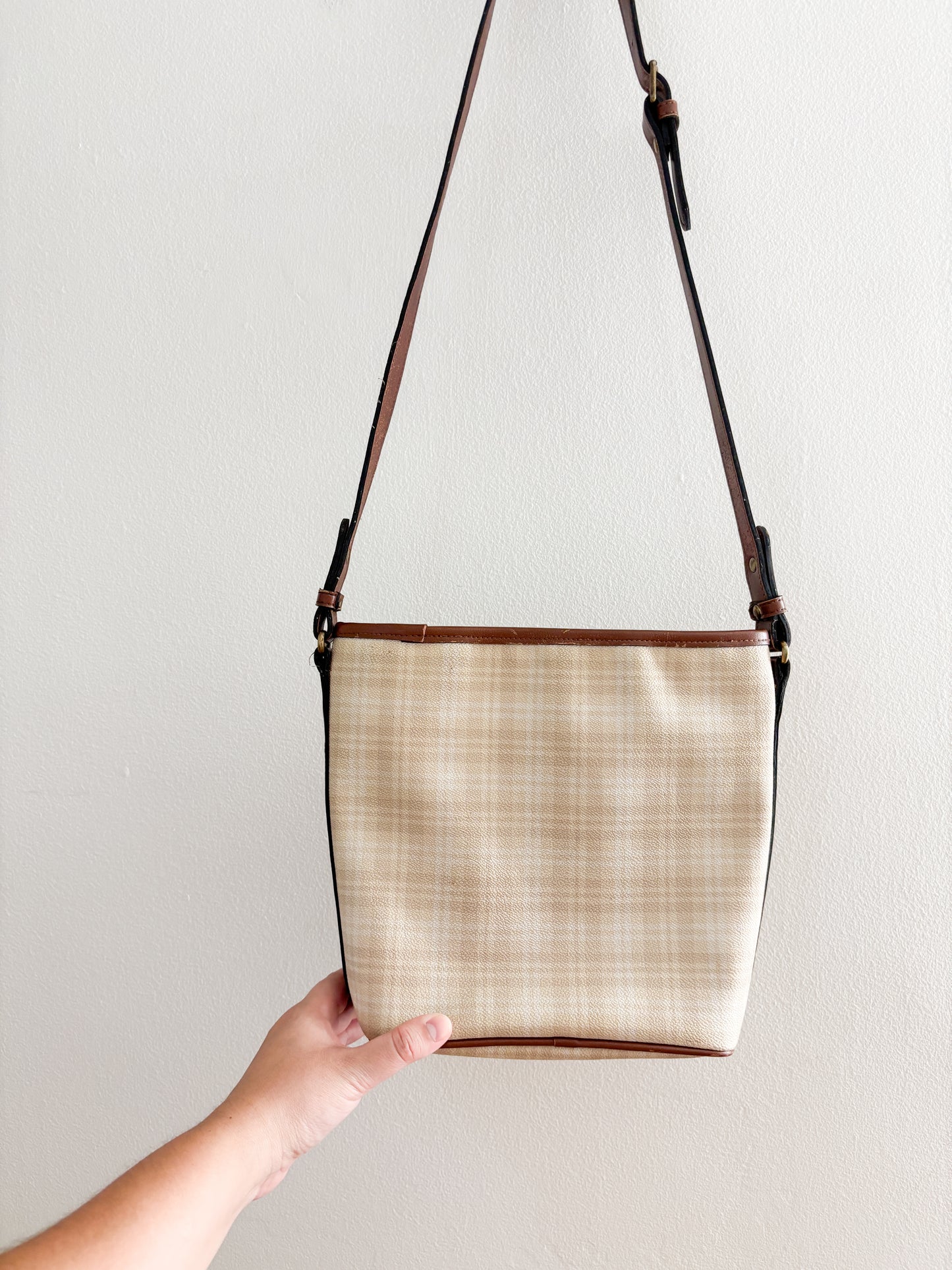 Vintage Liz Claiborne Plaid Leather Purse