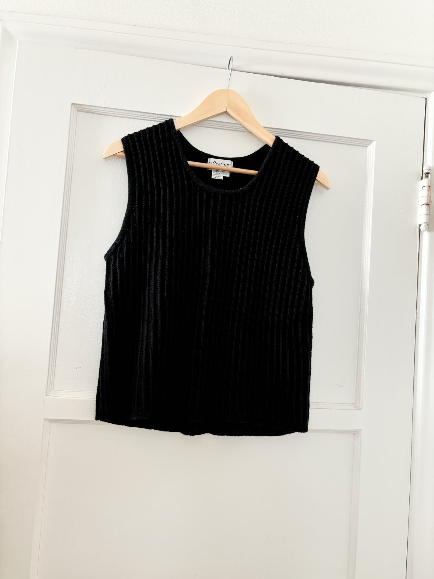 Vintage Black Knit Tank (L)