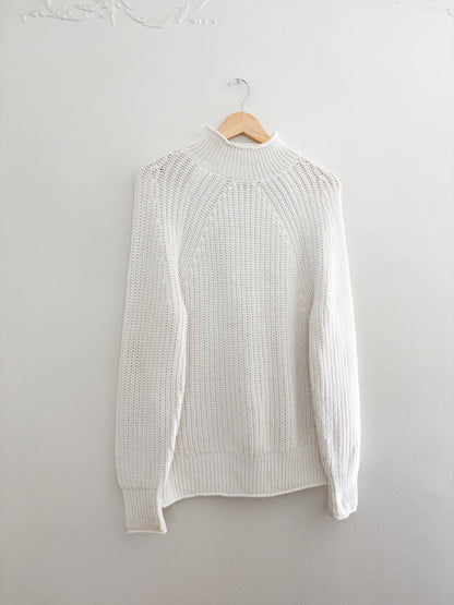 J Crew White Relaxed Rollneck Sweater (S)