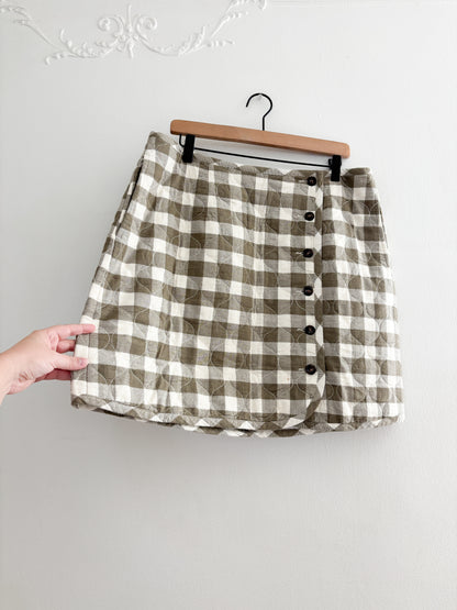 Madewell Gingham Quilted Skirt (14)