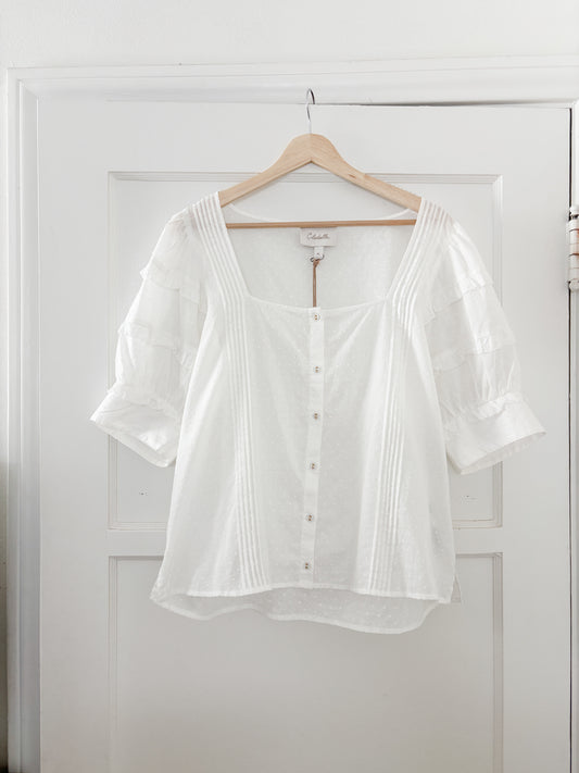 NWT Cleobella Puff sleeve top (L)