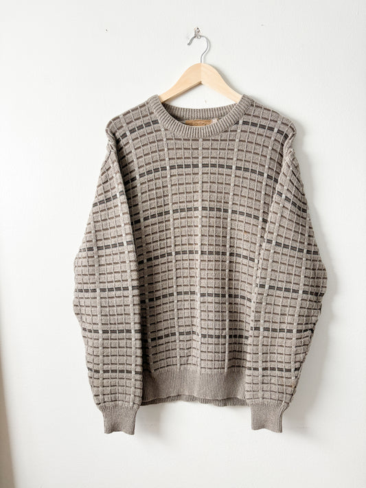 Vintage Grid Patterned Sweater