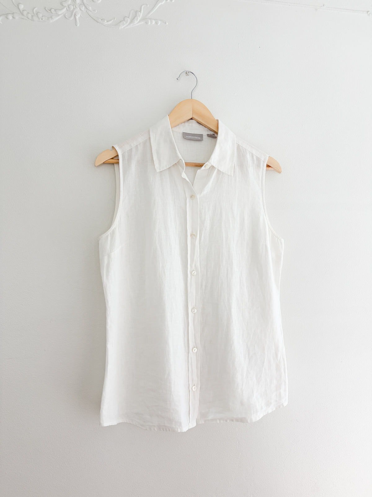 Nordstrom linen white tank top (M)