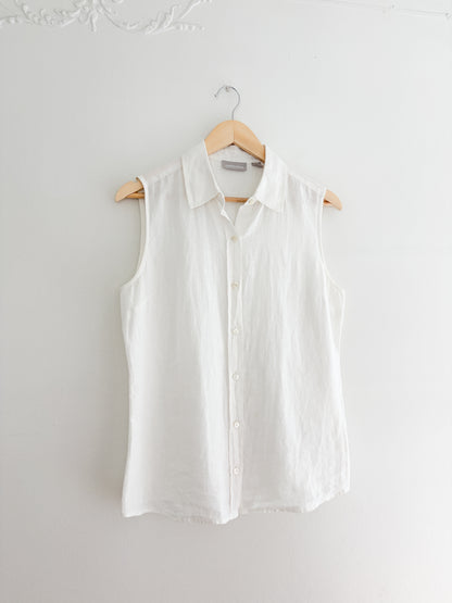 Nordstrom linen white tank top (M)