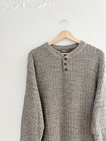 Vintage Heathered Henley Sweater (XL)