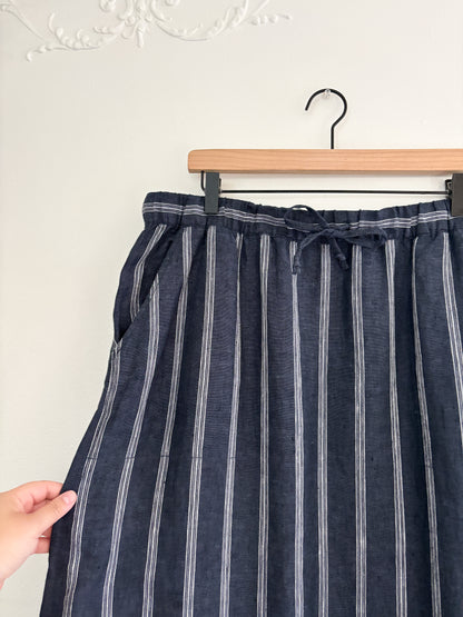 Garnet Hill Seaside Linen Maxi Skirt (L)