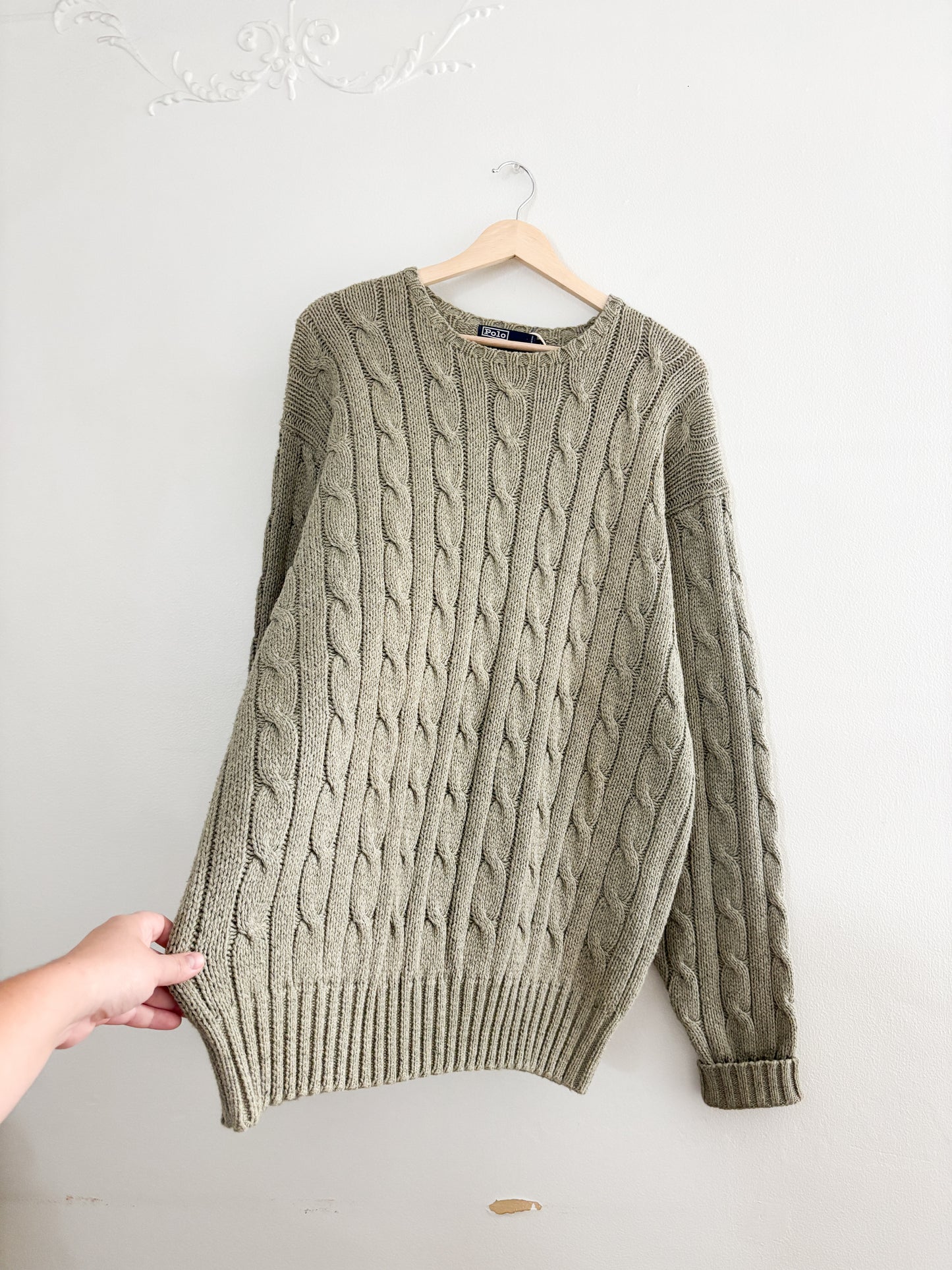 Vintage Polo Ralph Lauren Cable Knit Sweater (L)