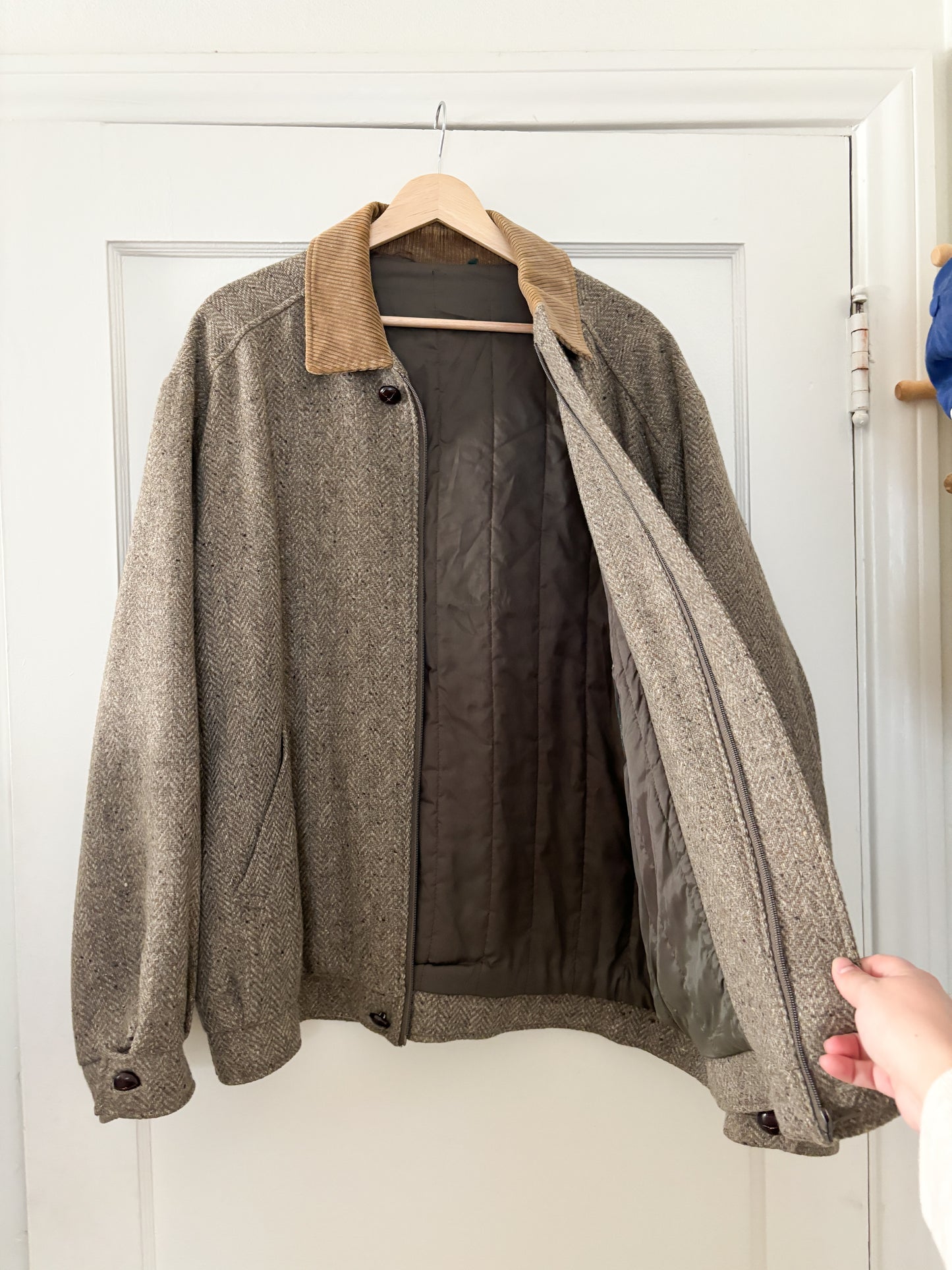 Vintage Tweed Bomber Jacket (XL/XXL)