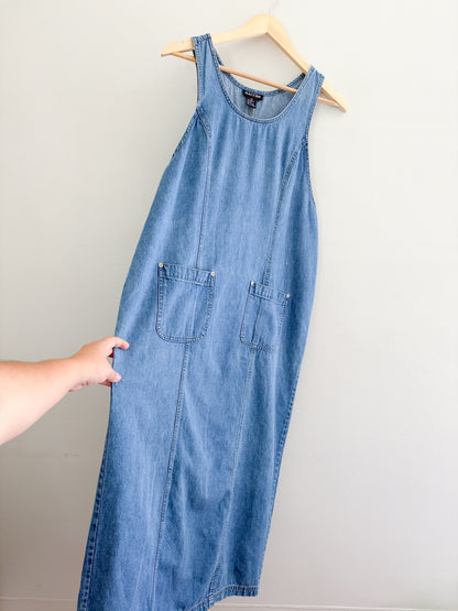 Vintage Denim Maxi Dress (L)