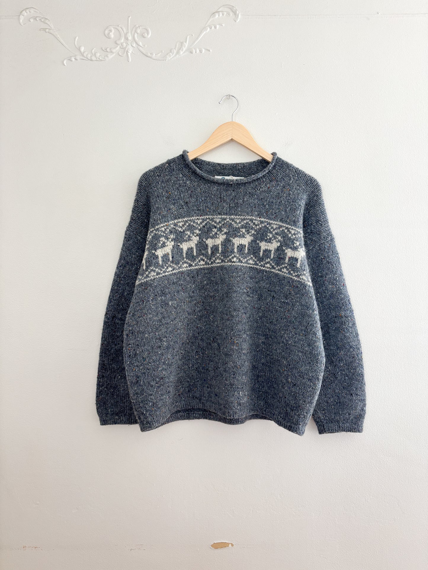 Vintage Reindeer Wool Sweater