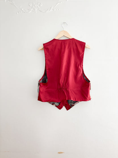 Vintage Nutcracker Red Tapestry Vest (M/L)