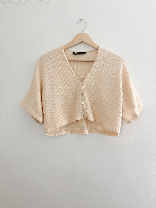 Zara gauze crop top (S)