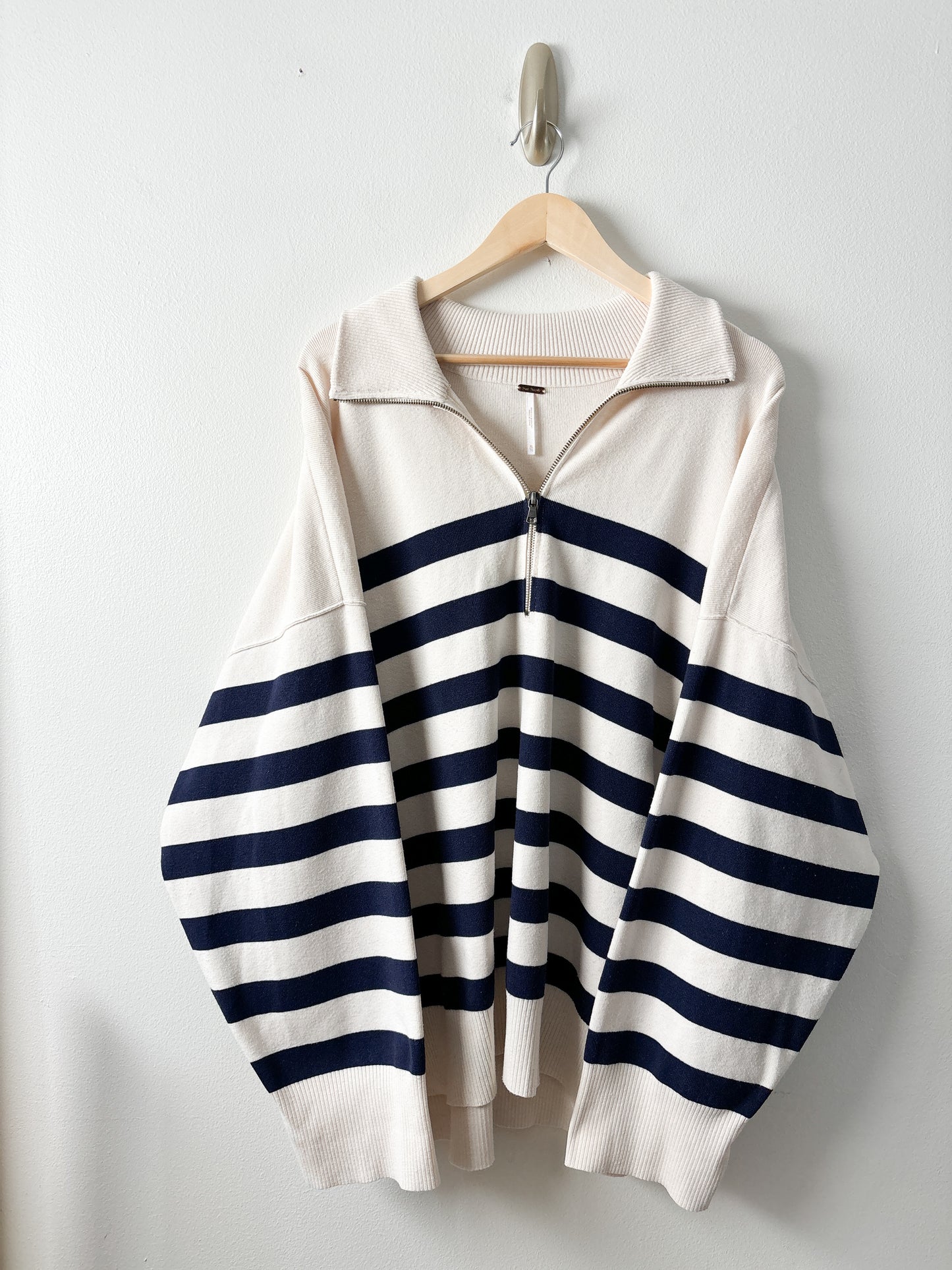 Free People Coastal Striped Quarter Zip