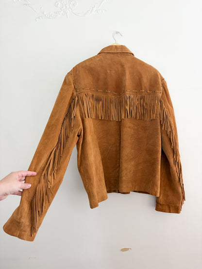 Vintage Scully Leather Suede Fringe Zip Up Jacket (XL)