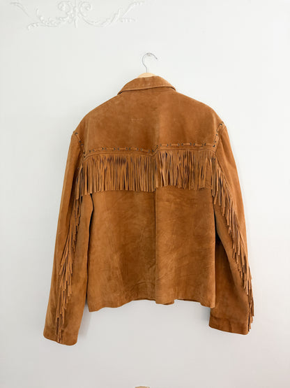 Vintage Scully Leather Suede Fringe Zip Up Jacket (XL)