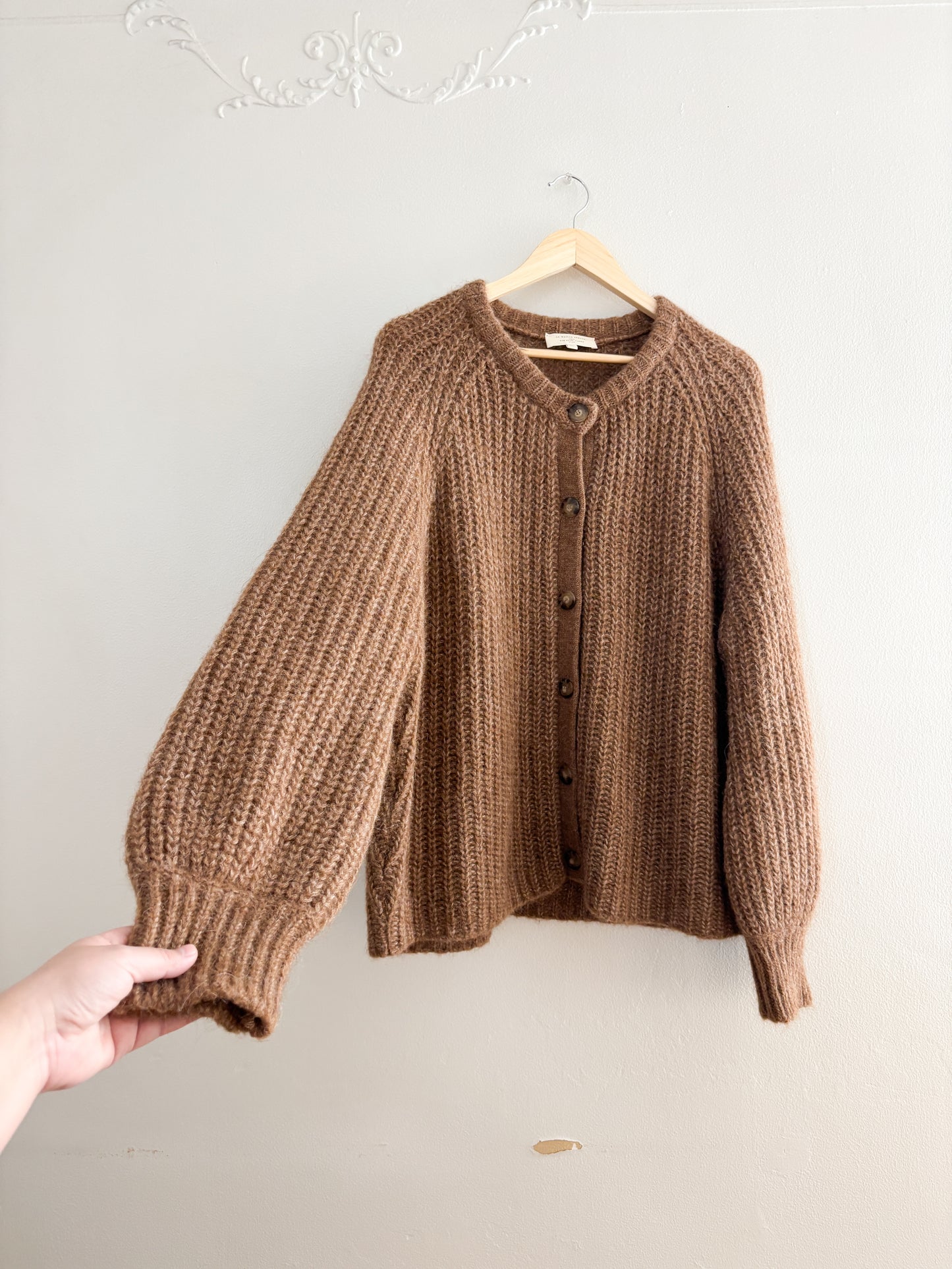 NWOT Sezane Emile Cardigan - Mottled Camel (XL)