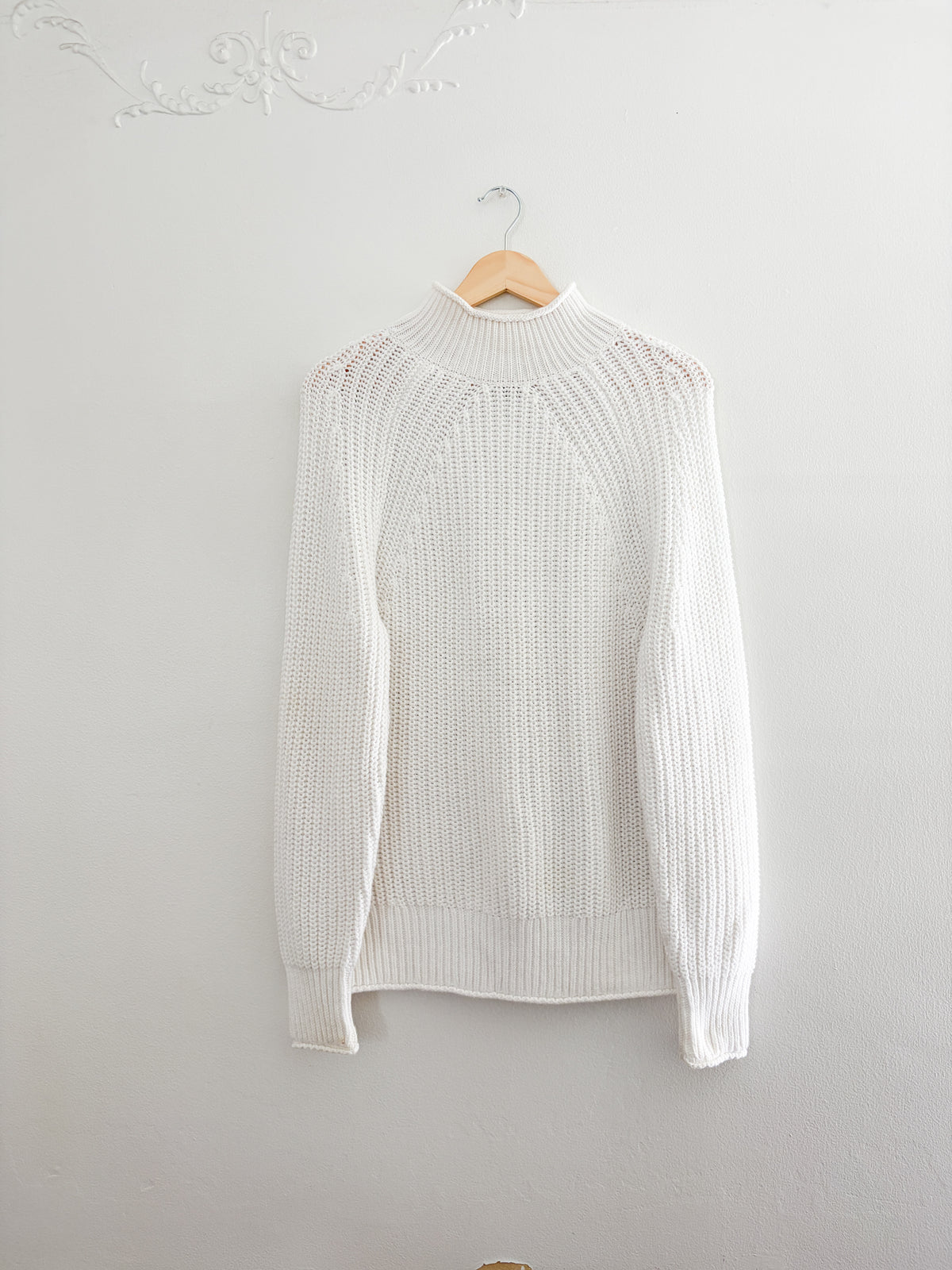 J Crew White Relaxed Rollneck Sweater (S)