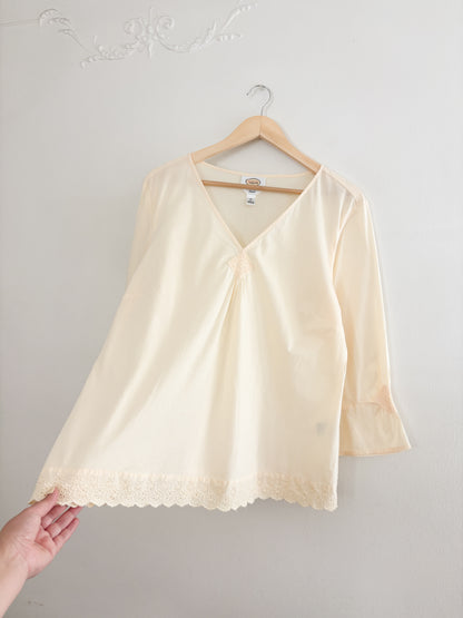 Vintage Talbots Butter Yellow Blouse (XL)