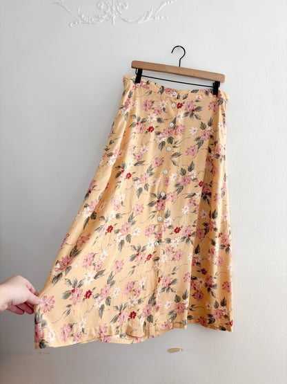 Vintage Yellow Floral Skirt (14)