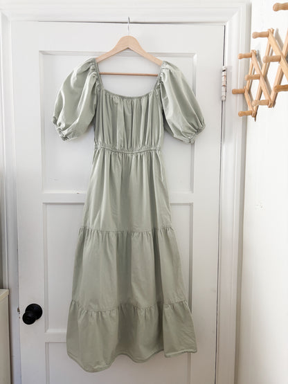 Sage Puff Sleeve Dress (S)